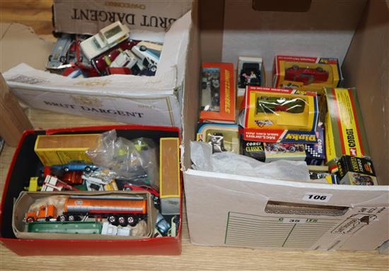 Various Dinky and Corgi models, boxed and booklets, 1970s